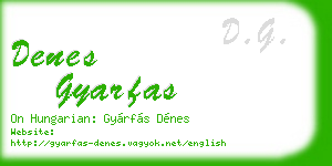 denes gyarfas business card